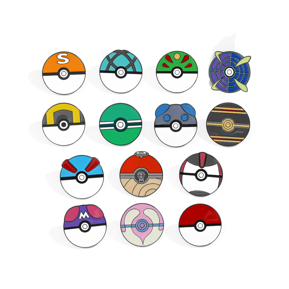 Enamel Pin Set - 14 stuks cartoon broche minimalistische Poké