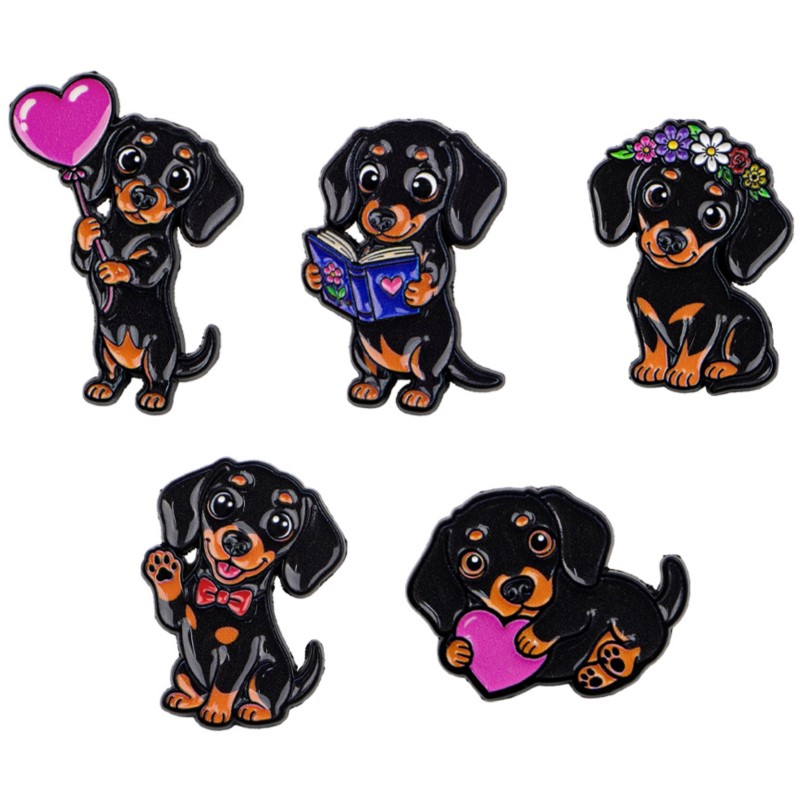 5 stks Leuke Teckel Emaille Pi - Enamel Pin Set recensie en prijs